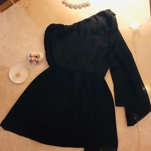 Off the shoulder black flowy dress